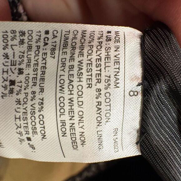 Banana Republic Factory textured boucle jacket blazer black white size 8‎ NEW - Picture 7 of 11